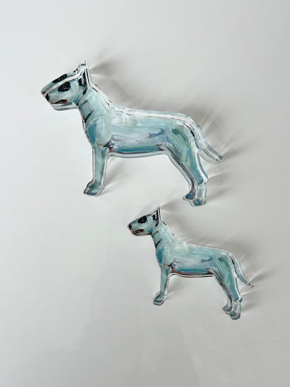 "Bull Terrier with Eye Patch" acrylic WHOLESALE