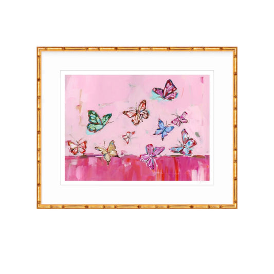 "Butterfly Wishes" Hot Pink on paper
