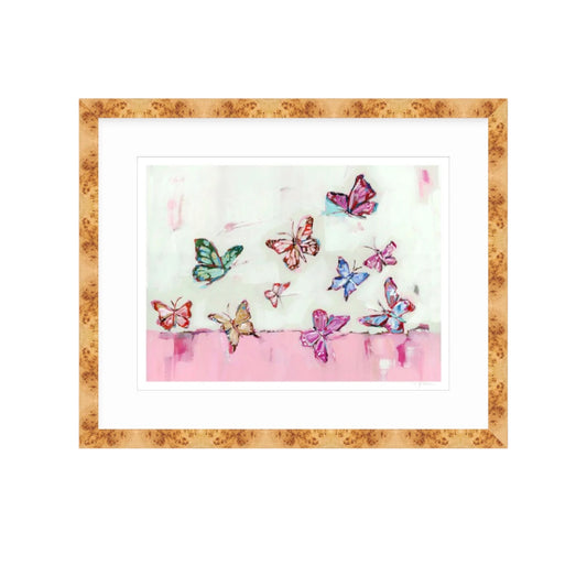 "Butterfly Wishes" Light Pink on paper