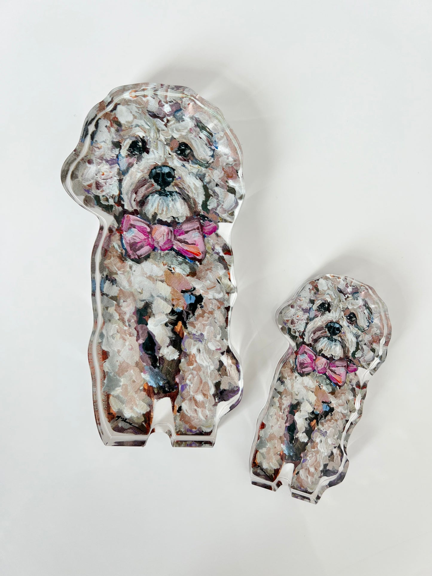 "Cavapoo Blonde With Pink Bow" acrylic WHOLESALE