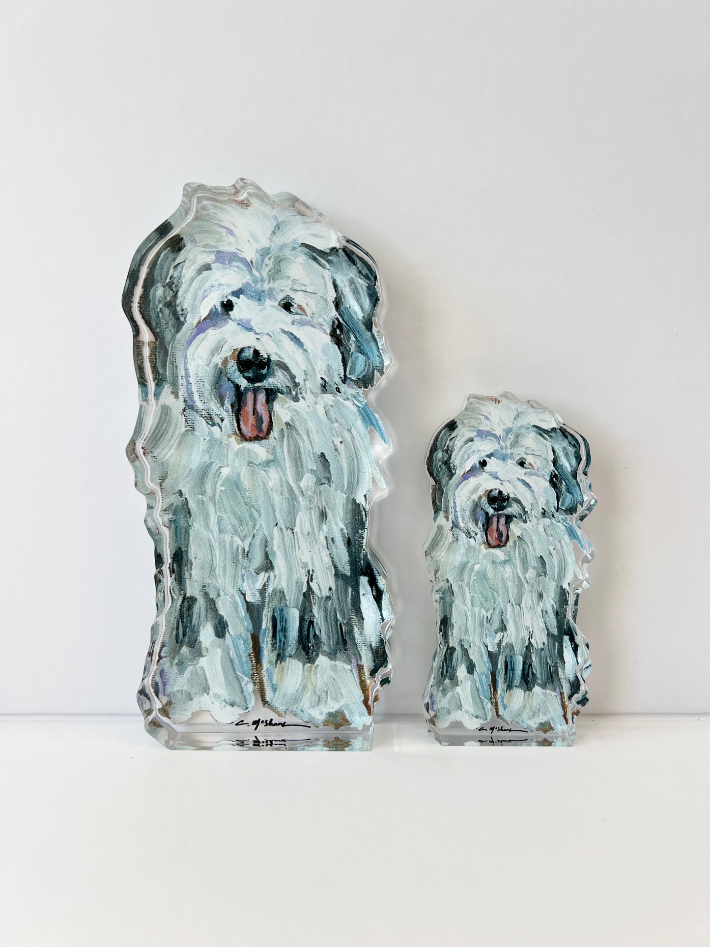 "Old English Sheepdog White & Gray" acrylic WHOLESALE