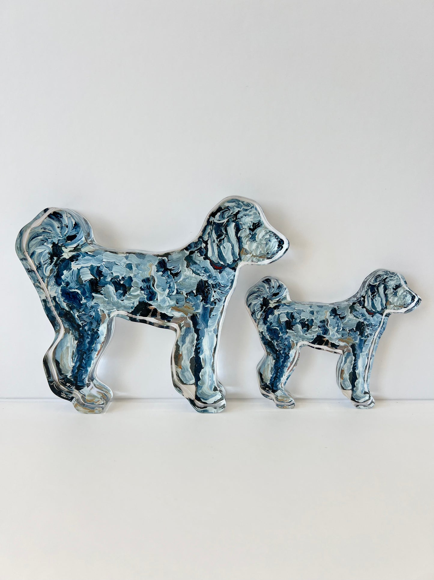 "Aussiedoodle standing" acrylic
