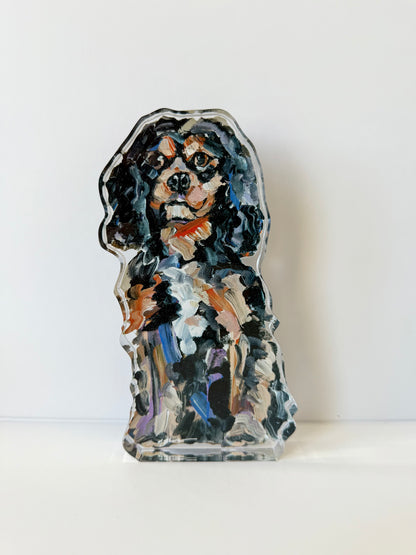 “Cavalier King Charles Black & Tan” acrylic shelfie WHOLESALE