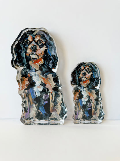 “Cavalier King Charles Black & Tan” acrylic shelfie WHOLESALE