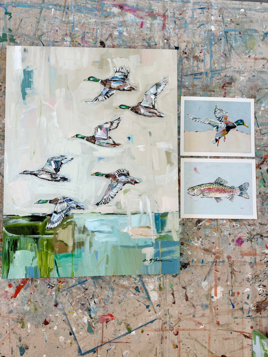 "Mallards In Flight" 30X40 canvas print + 10X8 paper prints