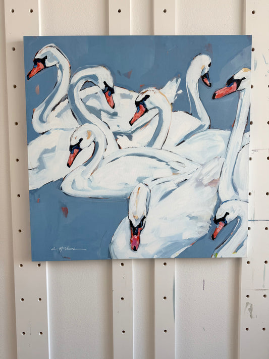 "Swan Lake" 36X36 canvas print