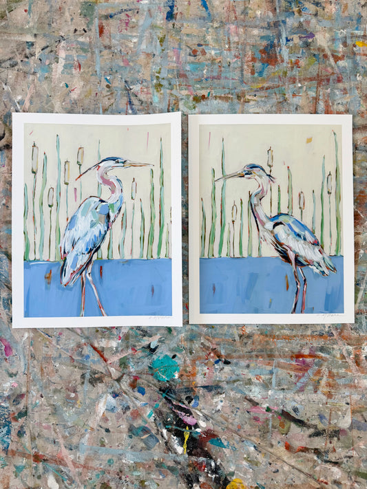 Blue Herons (set of 2)