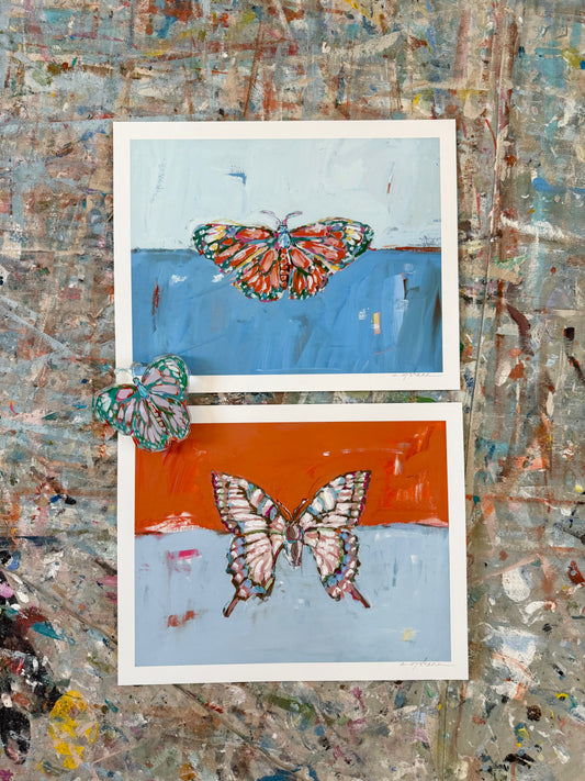 Butterflies 14X11 paper prints + butterfly II acrylic mini