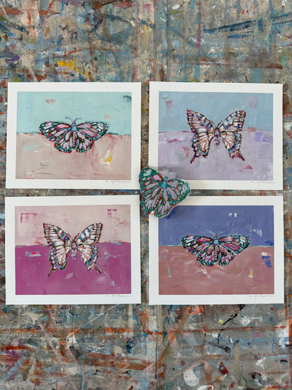 "Butterfly Kisses" 10X8 paper prints + mini acrylic