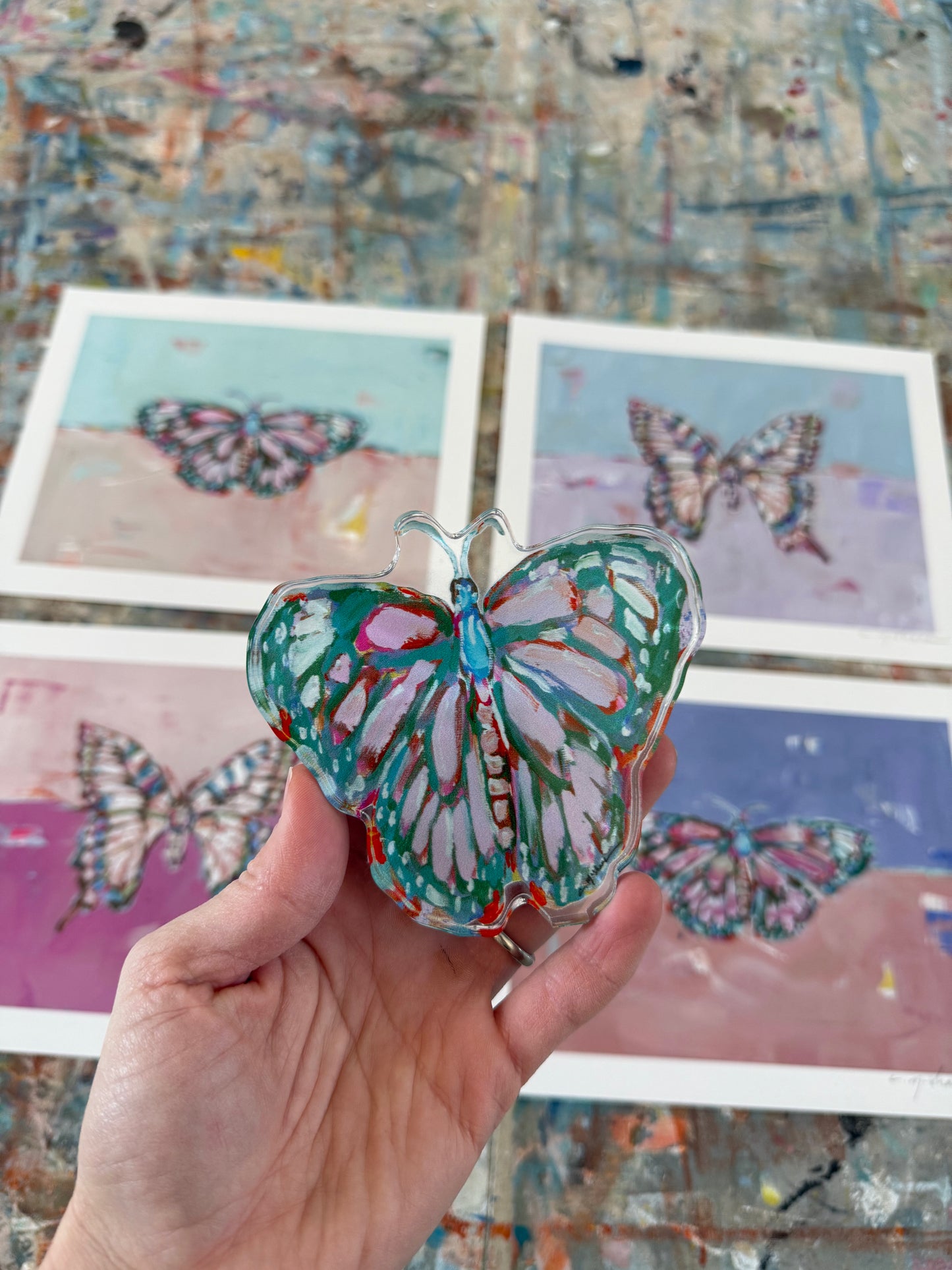 "Butterfly Kisses" 10X8 paper prints + mini acrylic