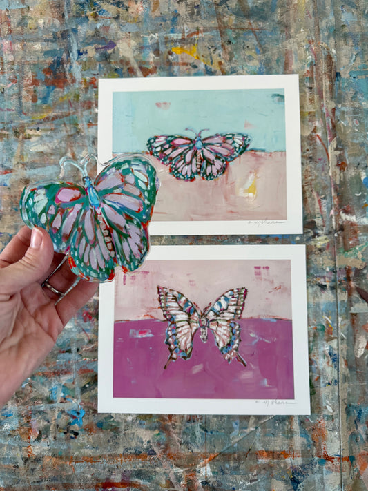 Butterflies 10X8 paper prints + butterfly II acrylic mini