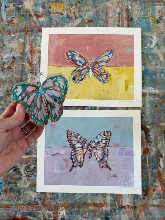 Butterflies 10X8 paper prints + butterfly II acrylic mini