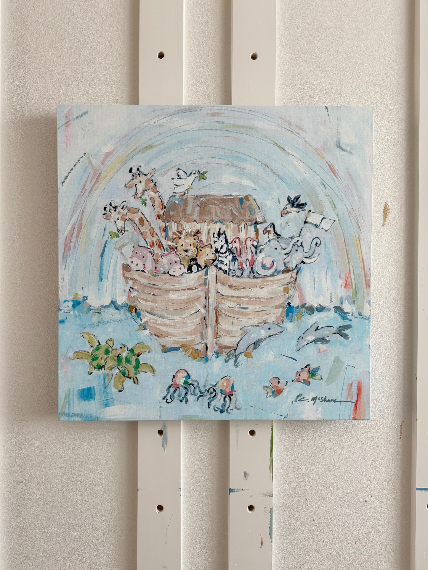 "Noah's Ark III" 24X24 canvas print + Verse paper print pack