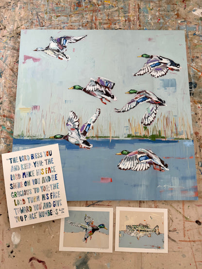 "Coastal Mallards" 36X36 canvas print + Numbers verse 11X14 + 10X8 paper packs