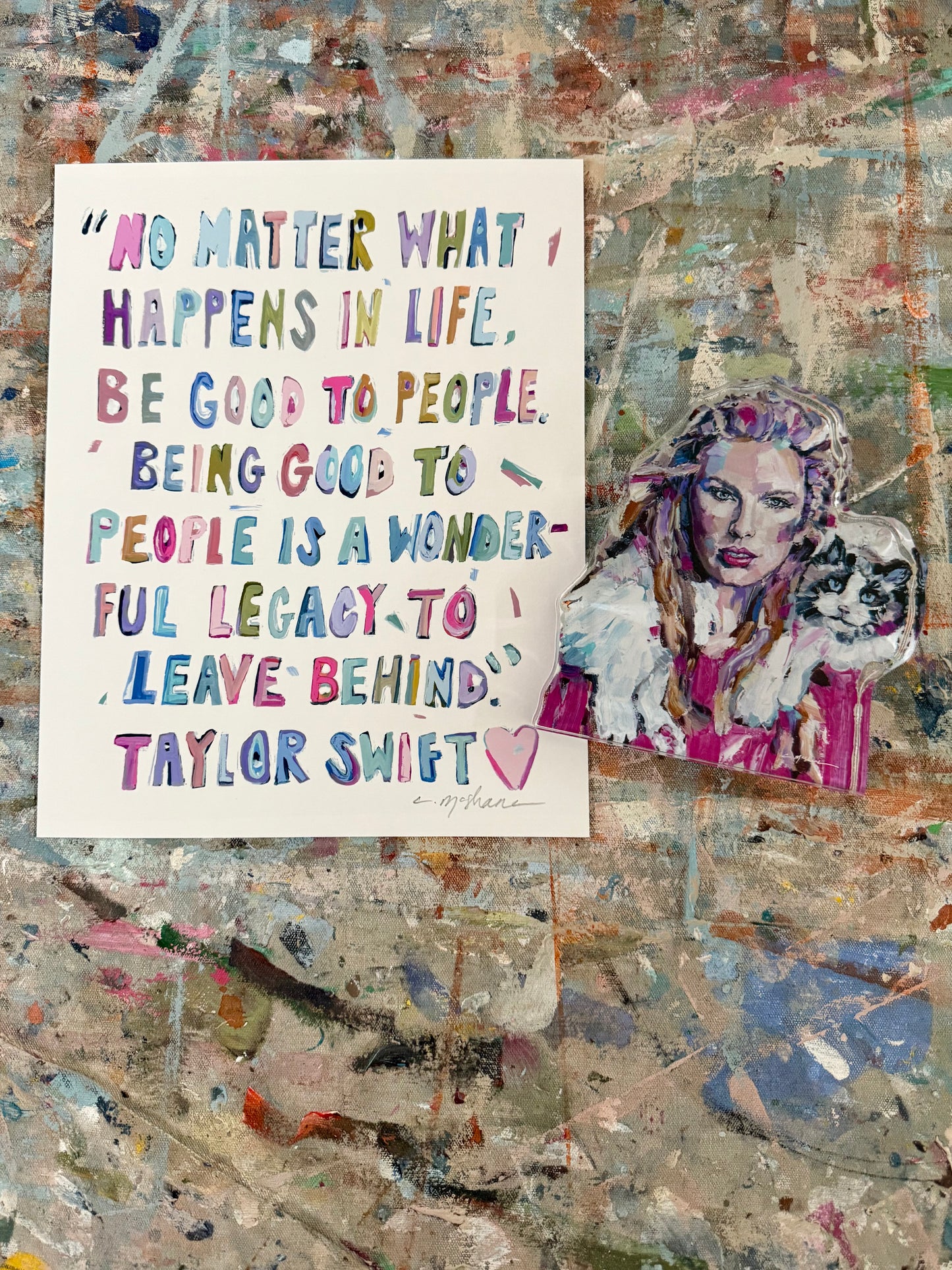 Taylor Swift 8X10 paper print + acrylic