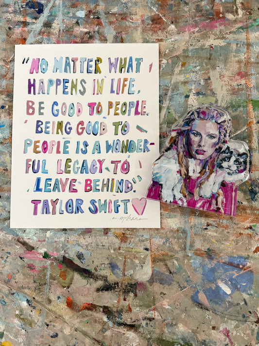 Taylor Swift 8X10 paper print + acrylic