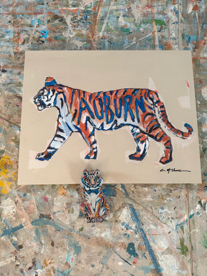 Auburn 14X11 canvas print + Tiger acrylic mini