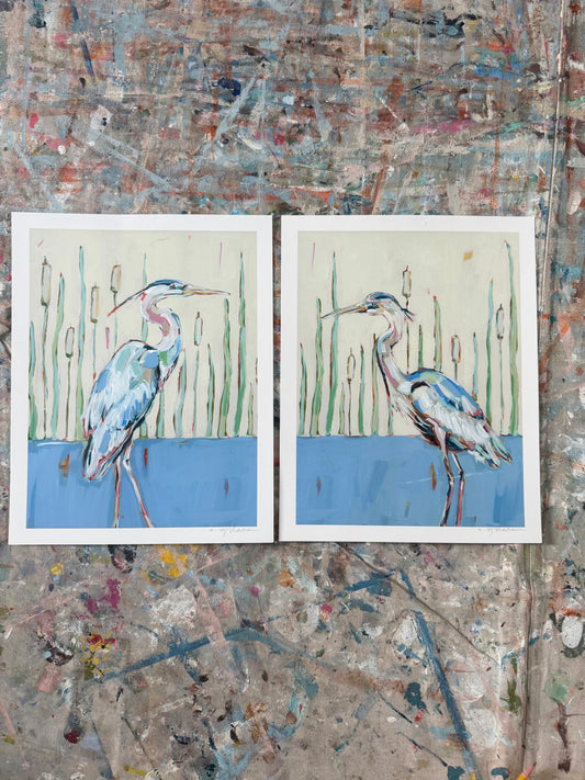 "Blue Herons" 11X14s with small defect