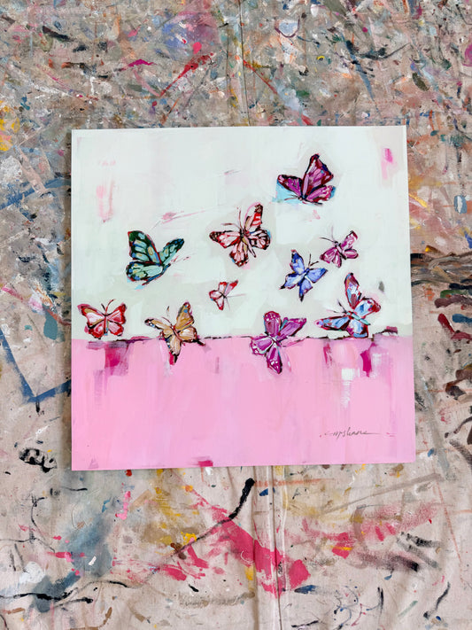 "Butterfly Kisses" 20X20 hand signed paper print