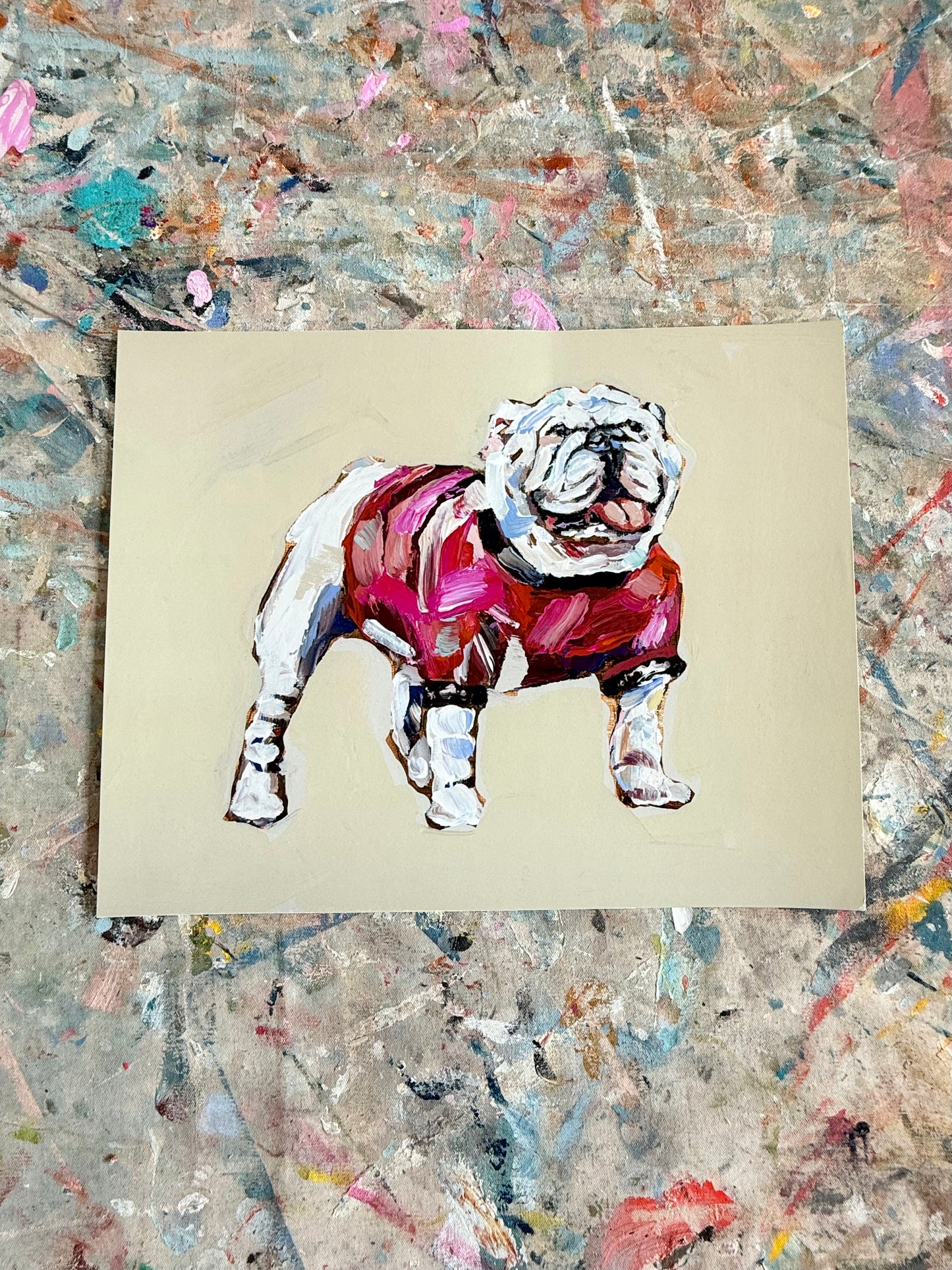 "Bulldog Red" 14X11 hand signed paper print