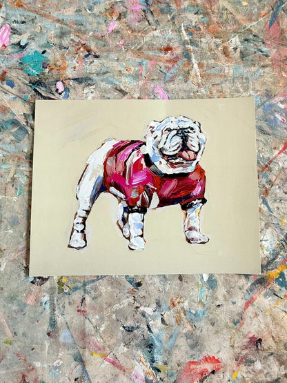 "Bulldog Red" 14X11 hand signed paper print
