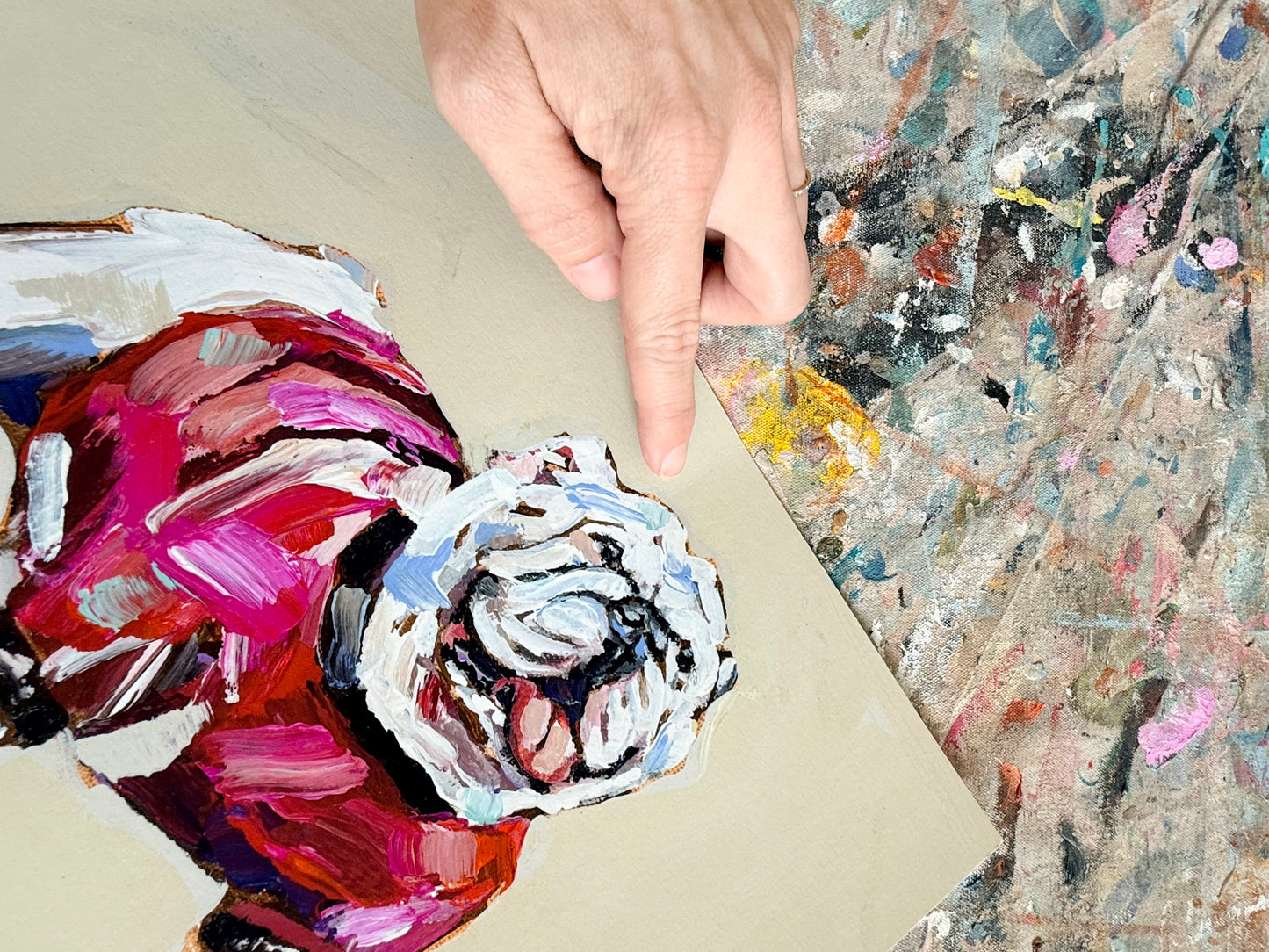 "Bulldog Red" 14X11 hand signed paper print