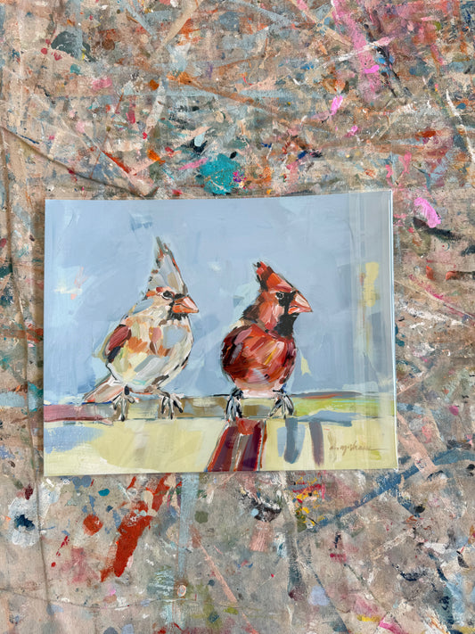 "Always Together" Cardinal 11X14 hand signed paper print