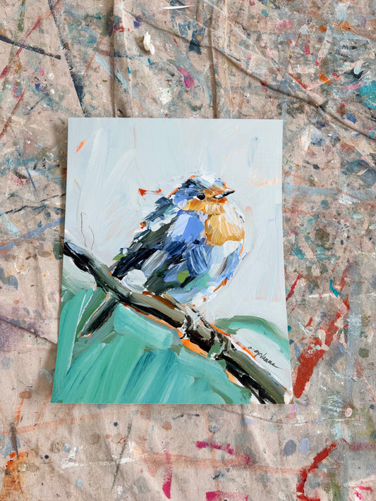 "Bluebird of Happiness" 11X14 hand signed paper print