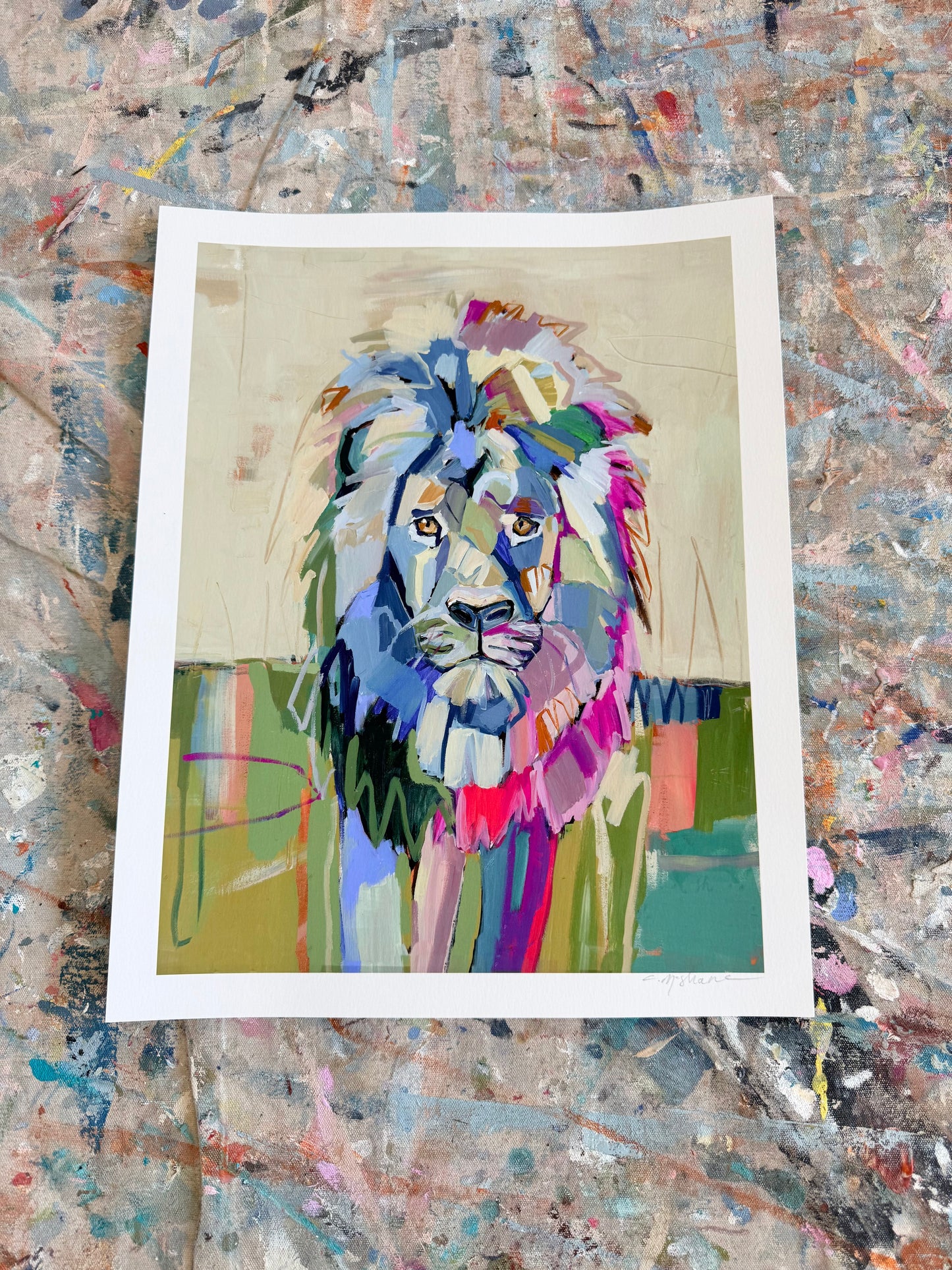 "The Noble Lion" 11X14 hand signed paper print