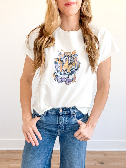 "Tiger Purple & Yellow" Edgy Shirt WHOLESALE