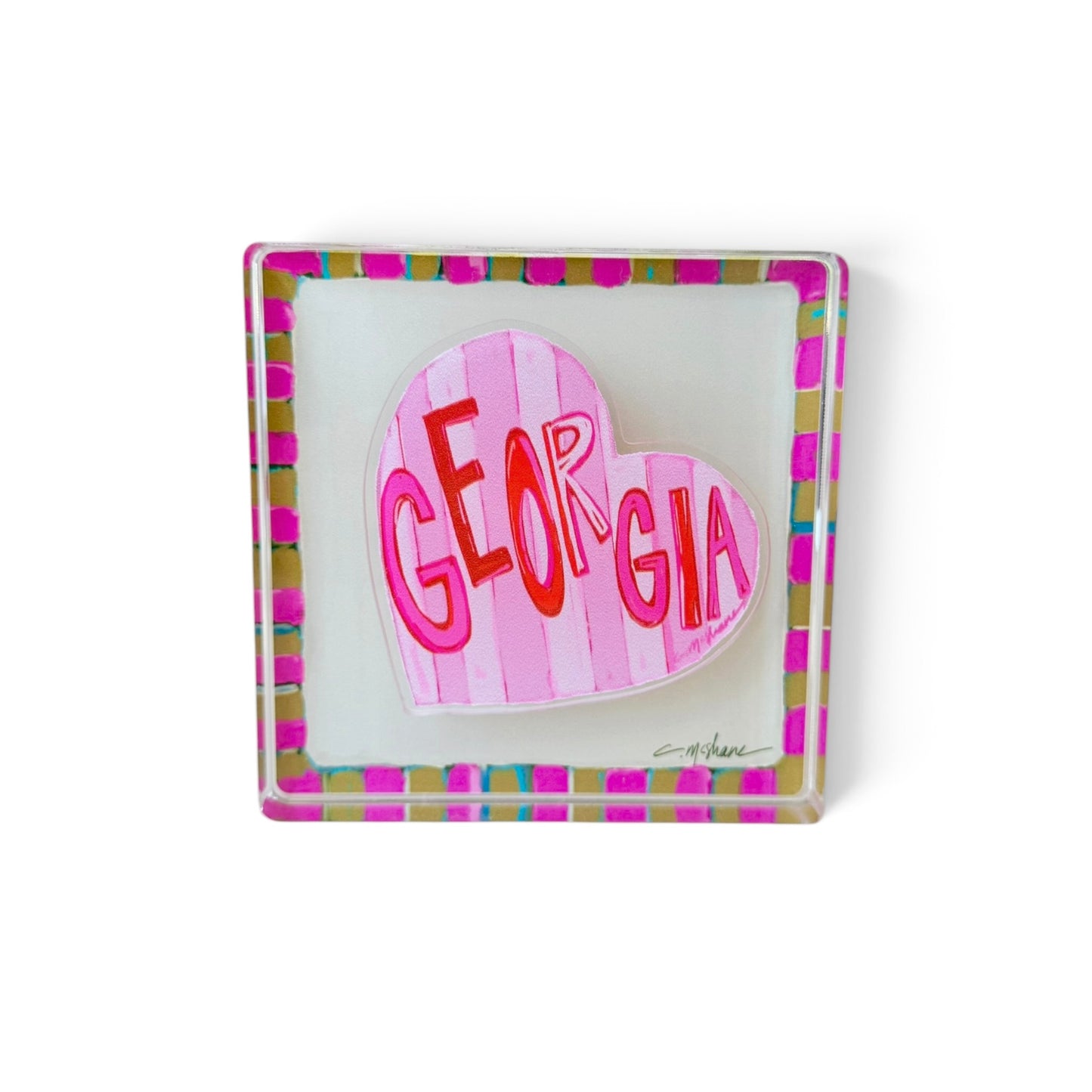 Pink Magnet Block | Interchangeable Acrylic Tabletop Display