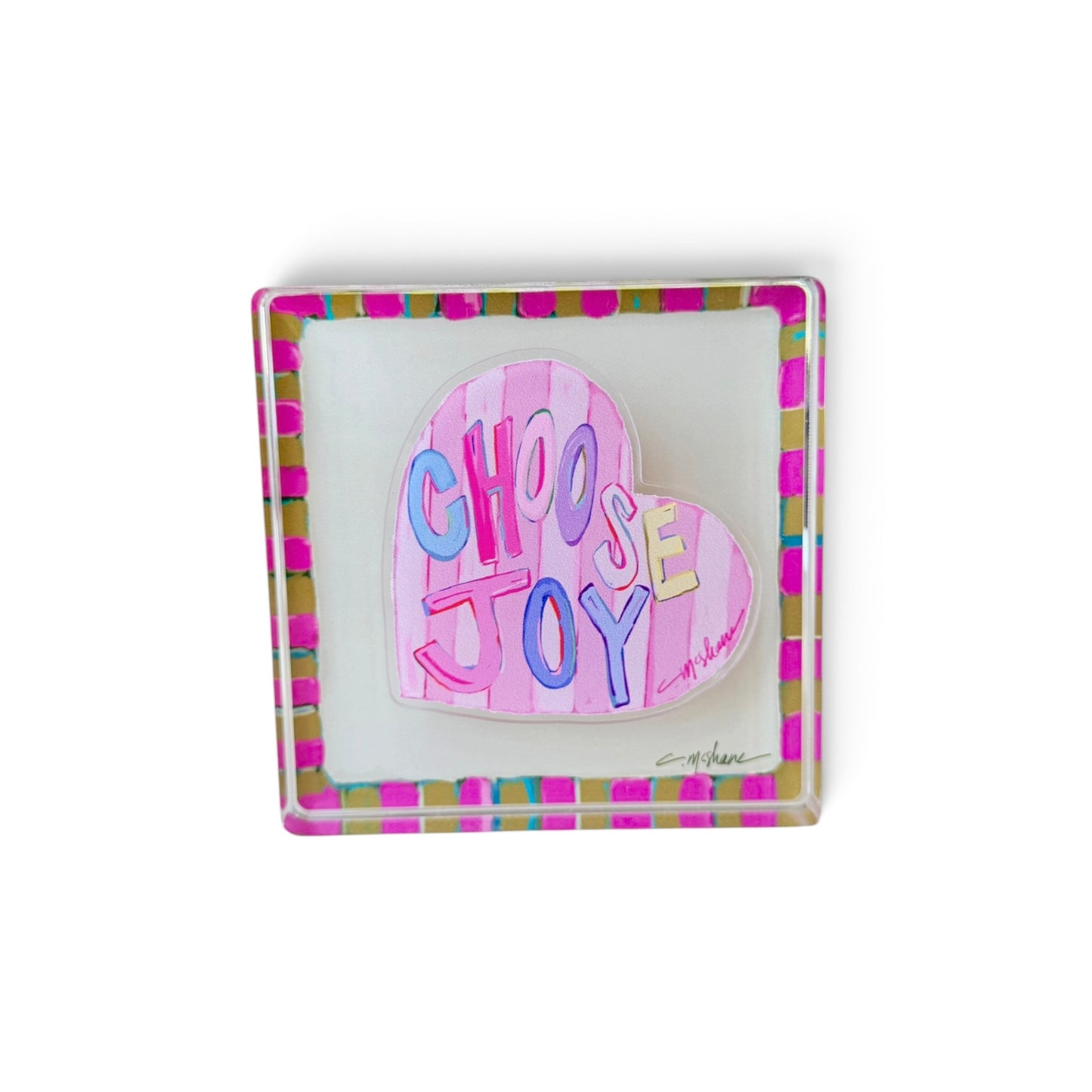 Pink Magnet Block | Interchangeable Acrylic Tabletop Display