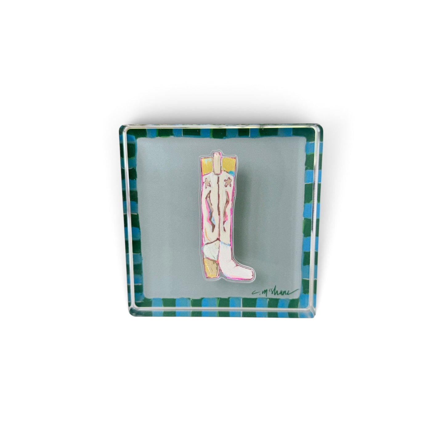 Blue & Green Magnet Block | Interchangeable Acrylic Tabletop Display