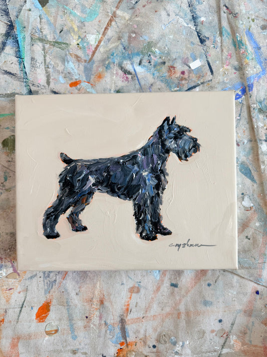 "Black Schnauzer" Original on 8X10 canvas