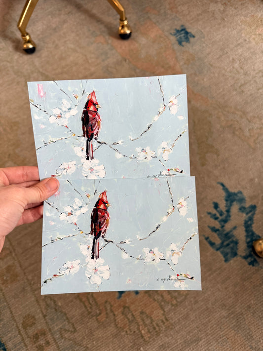 "Always With You" cardinals 5X7 hand signed paper prints (pack of 2)