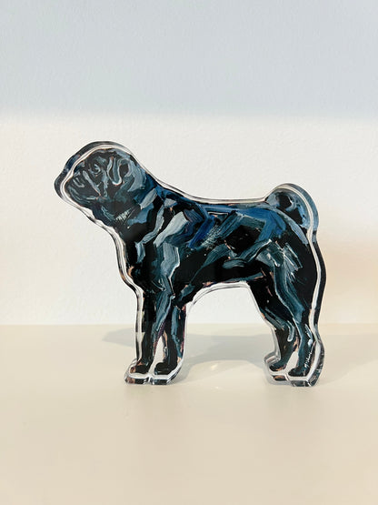 "Pug Black" acrylic WHOLESALE