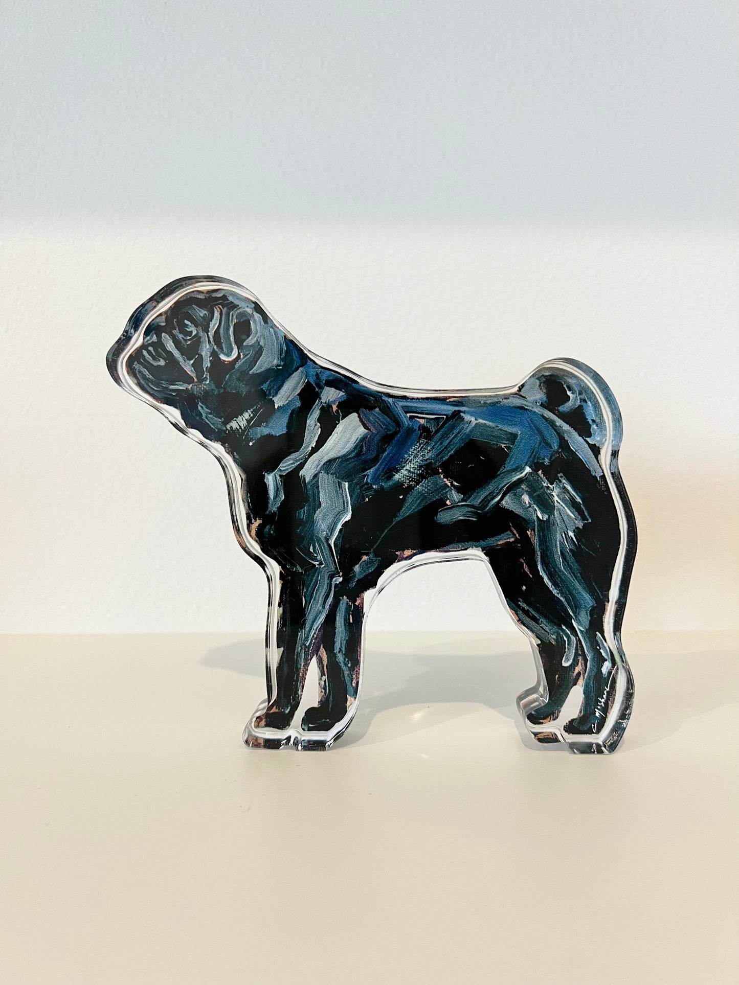 "Pug Black" acrylic block WHOLESALE