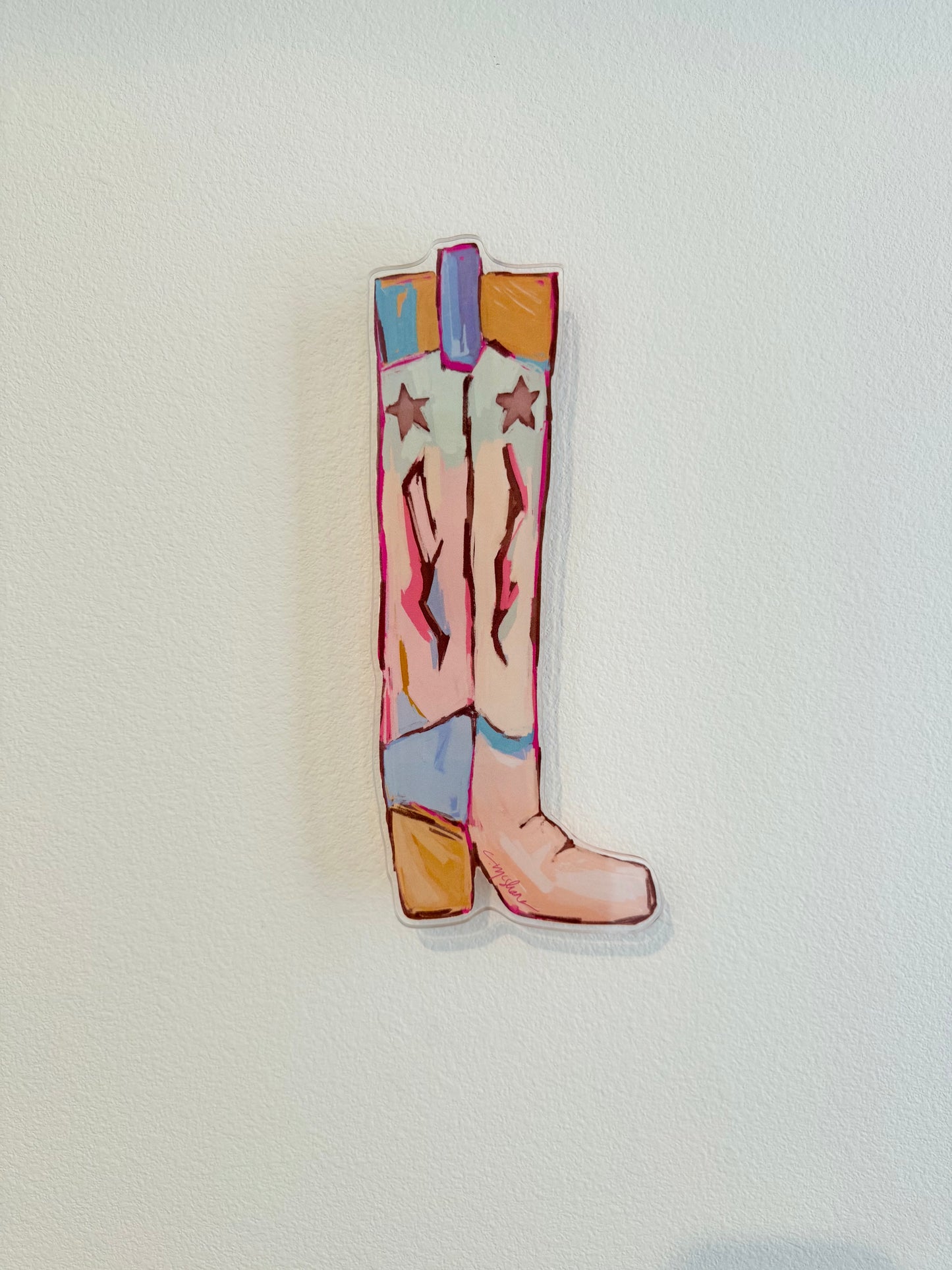 Cowgirl Up Cowboy Boots Wall Contour