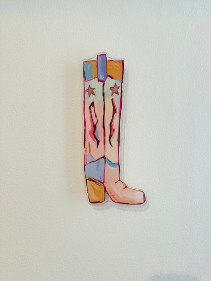 Cowgirl Up Cowboy Boots Wall Contour