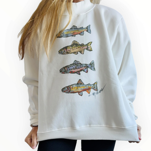 "Trout Love" Fish Mock Neck (One Size)