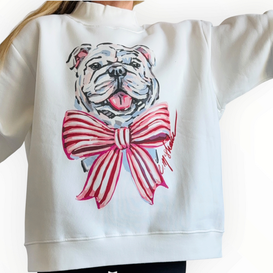"Bulldog Red/Pink" Mock Neck (One Size)