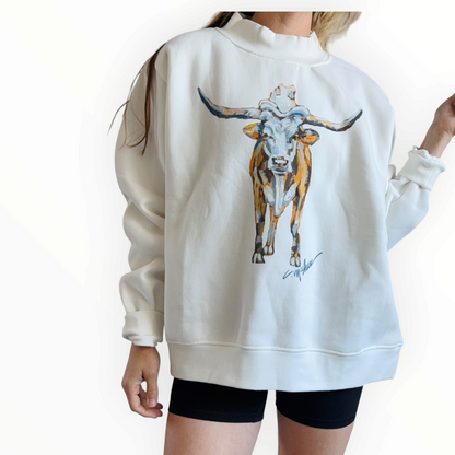 "Longhorn Charm" Mock Neck (One Size)
