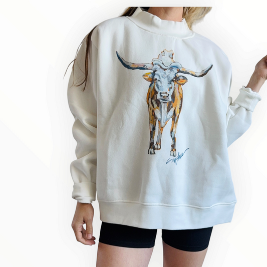 "Longhorn Charm" Mock Neck (One Size)