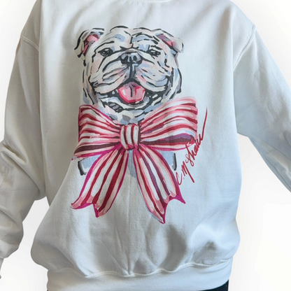 "Bulldog Red/Pink" Art Sweatshirt