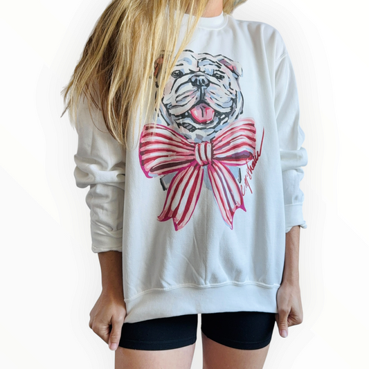 "Bulldog Red/Pink" Art Sweatshirt