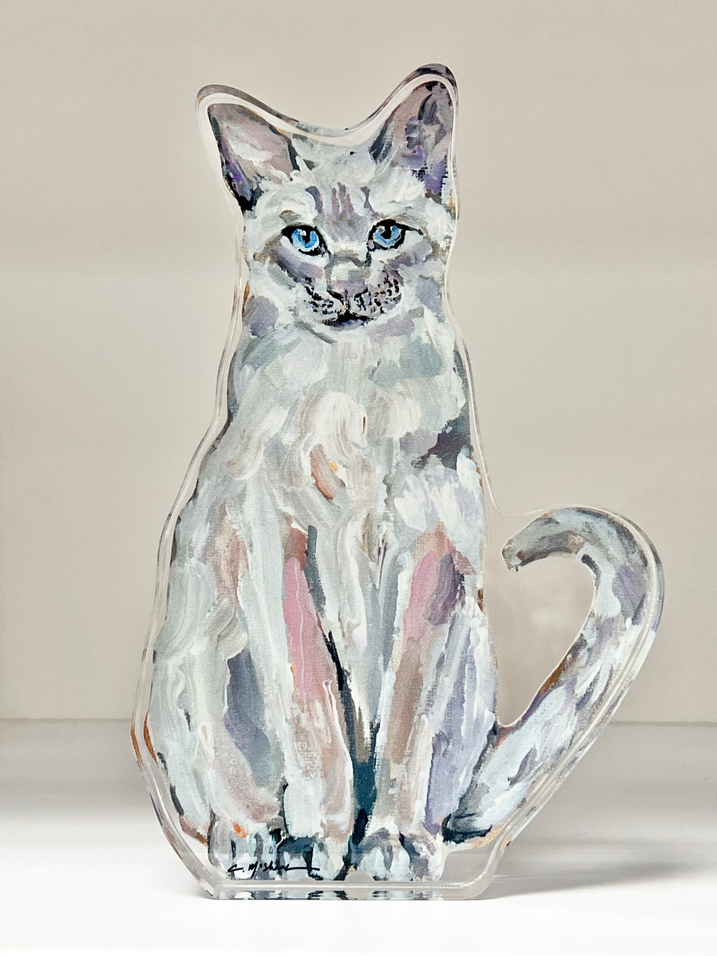 "Siamese White Cat" acrylic block WHOLESALE