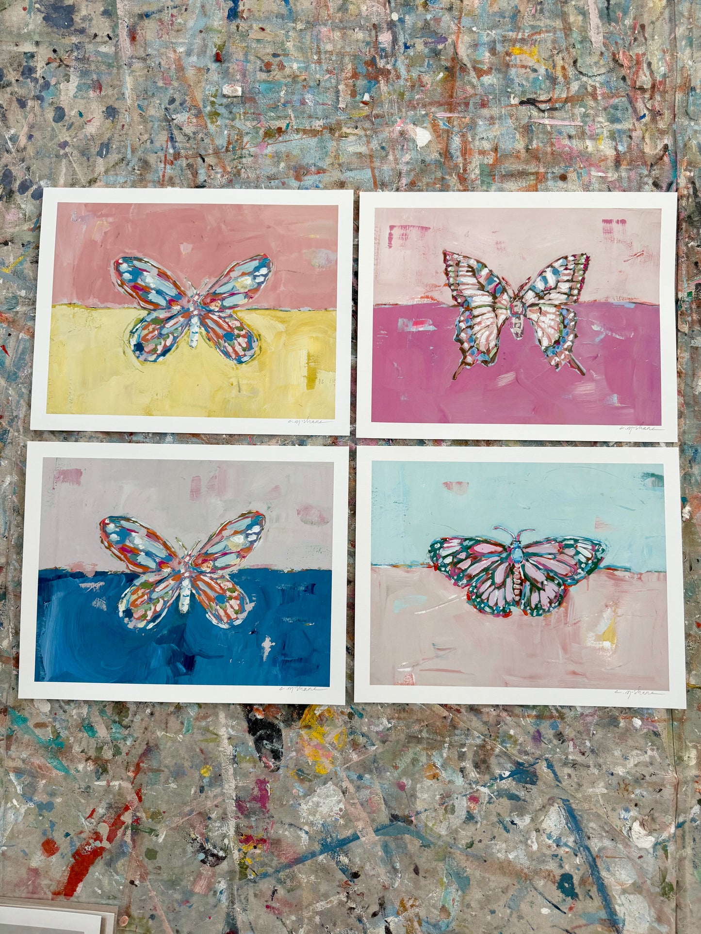 "Butterflies" hand signed paper prints (set of 4)