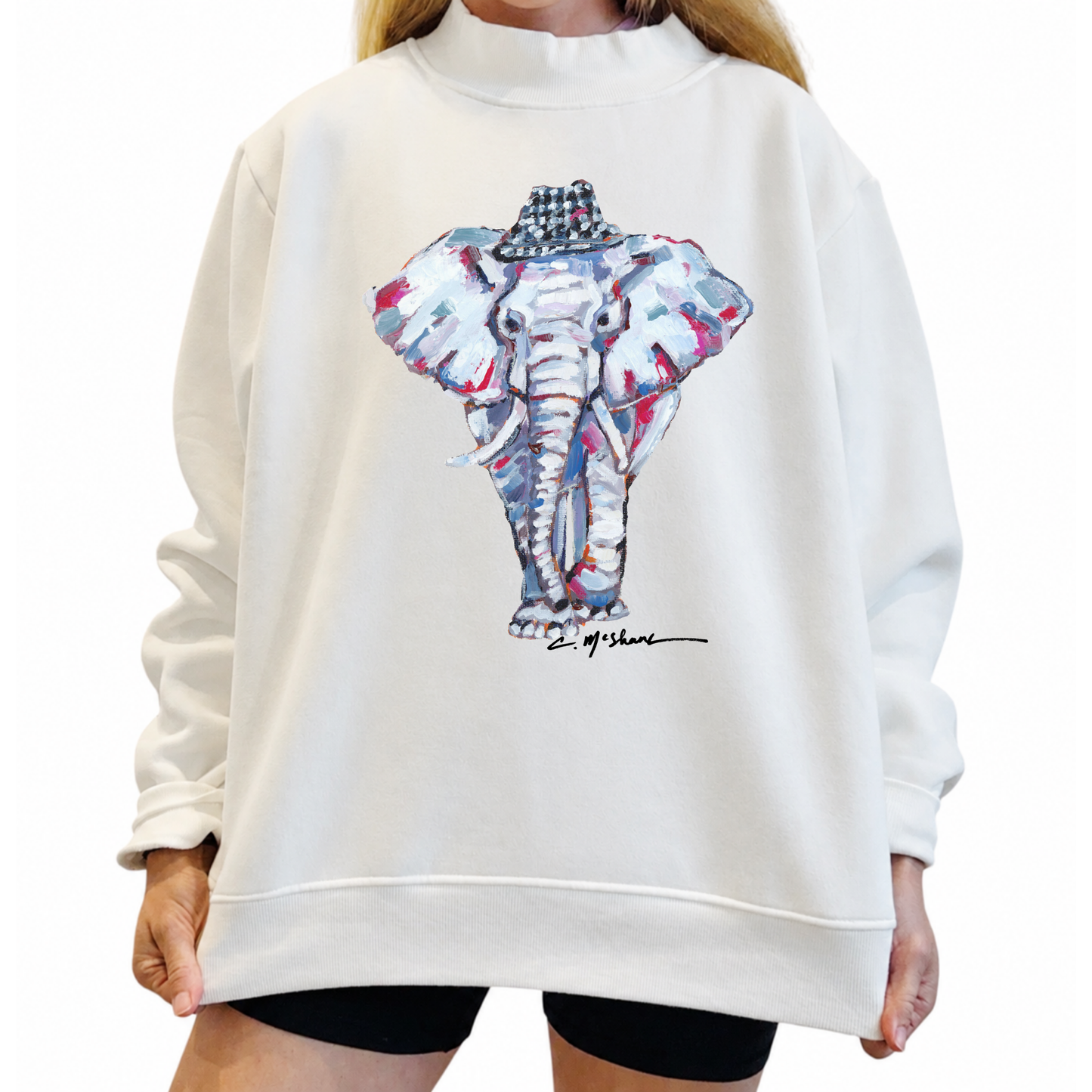"Big Love Elephant" Mock Neck (One Size)
