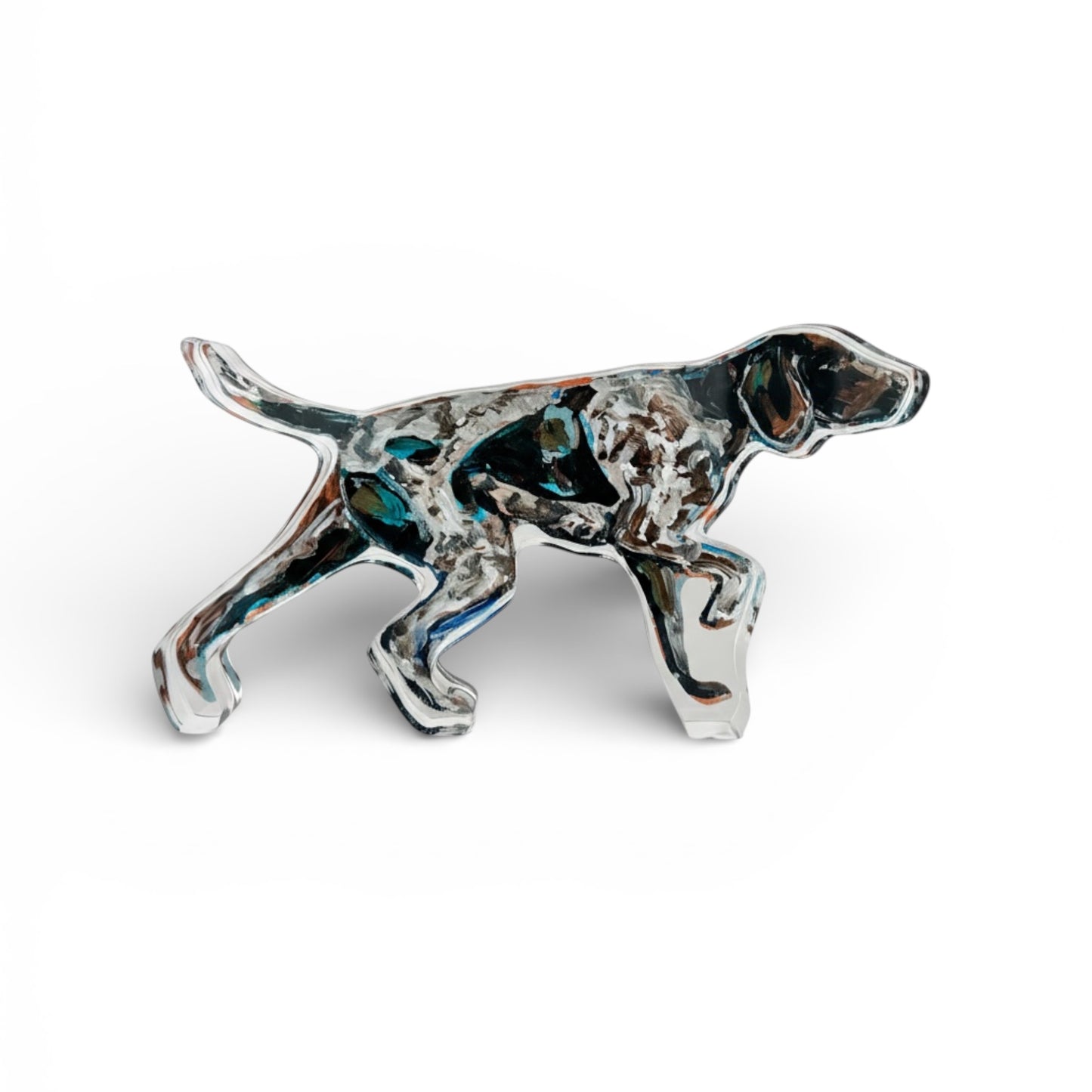 "German Shorthair Pointer Pointing" acrylic