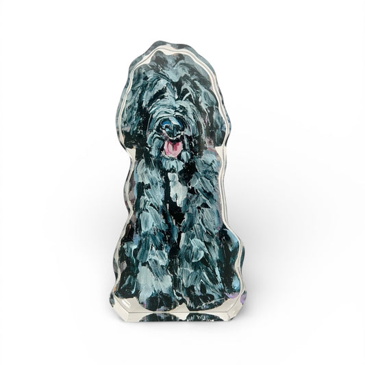 "Goldendoodle Black Shaggy" acrylic